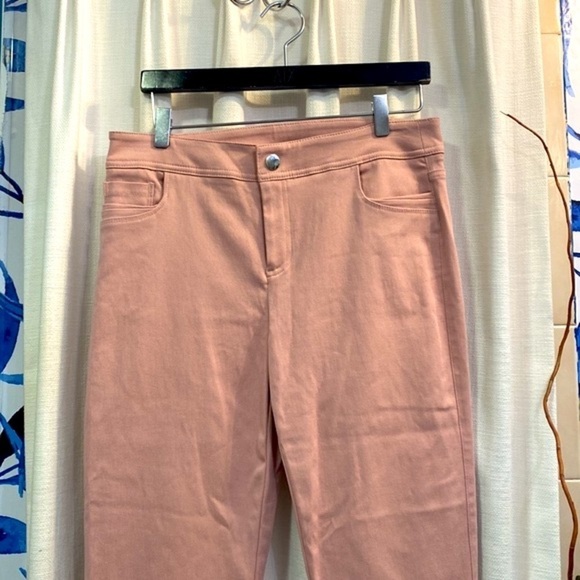 NWOT Attyre New York Pink Rayon Nylon & Spandex Pearl Embellished Jeans Size 10 - Picture 2 of 7